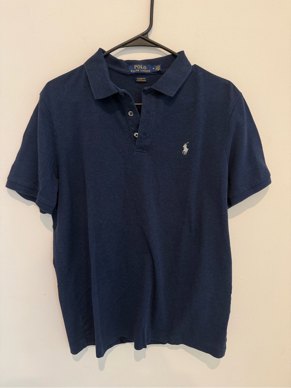 Polo by Ralph Lauren Men's Dark Blue Polo Shirt with Pony Logo